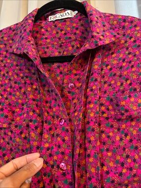 Escada Silk Vintage By Margaretha Ley Button-Down Blouse Size 36 Size 4 6